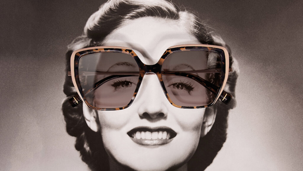 Woman wearing designer frames